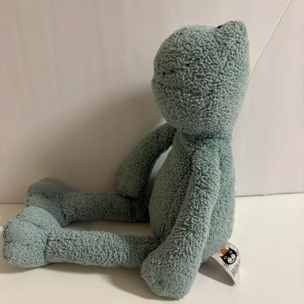 Vtg Jellycat Frog Plush Green Long Legs Beaded Eyes Retired Soft Toy Lovey 13